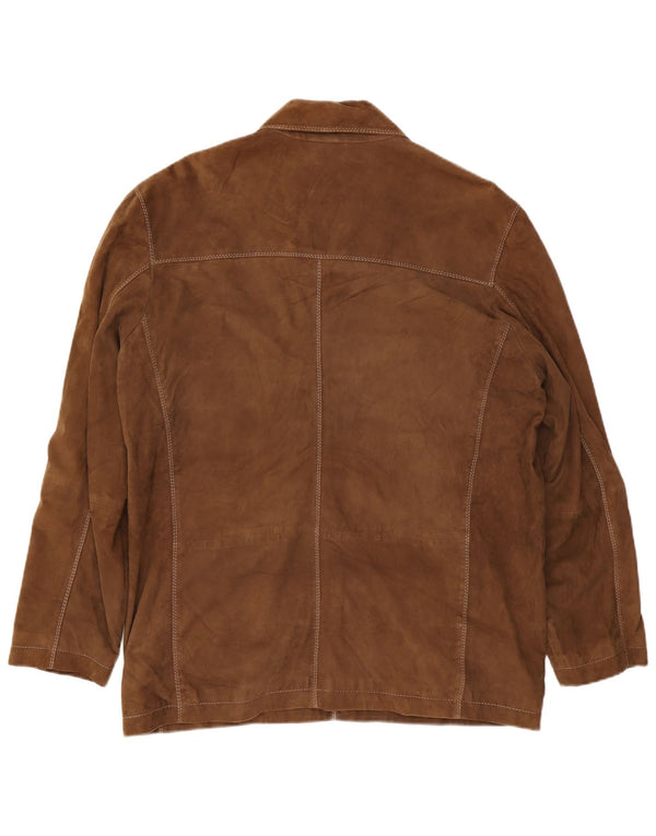 Werther Mens Suede Jacket IT 54 2XL Brown Leather
