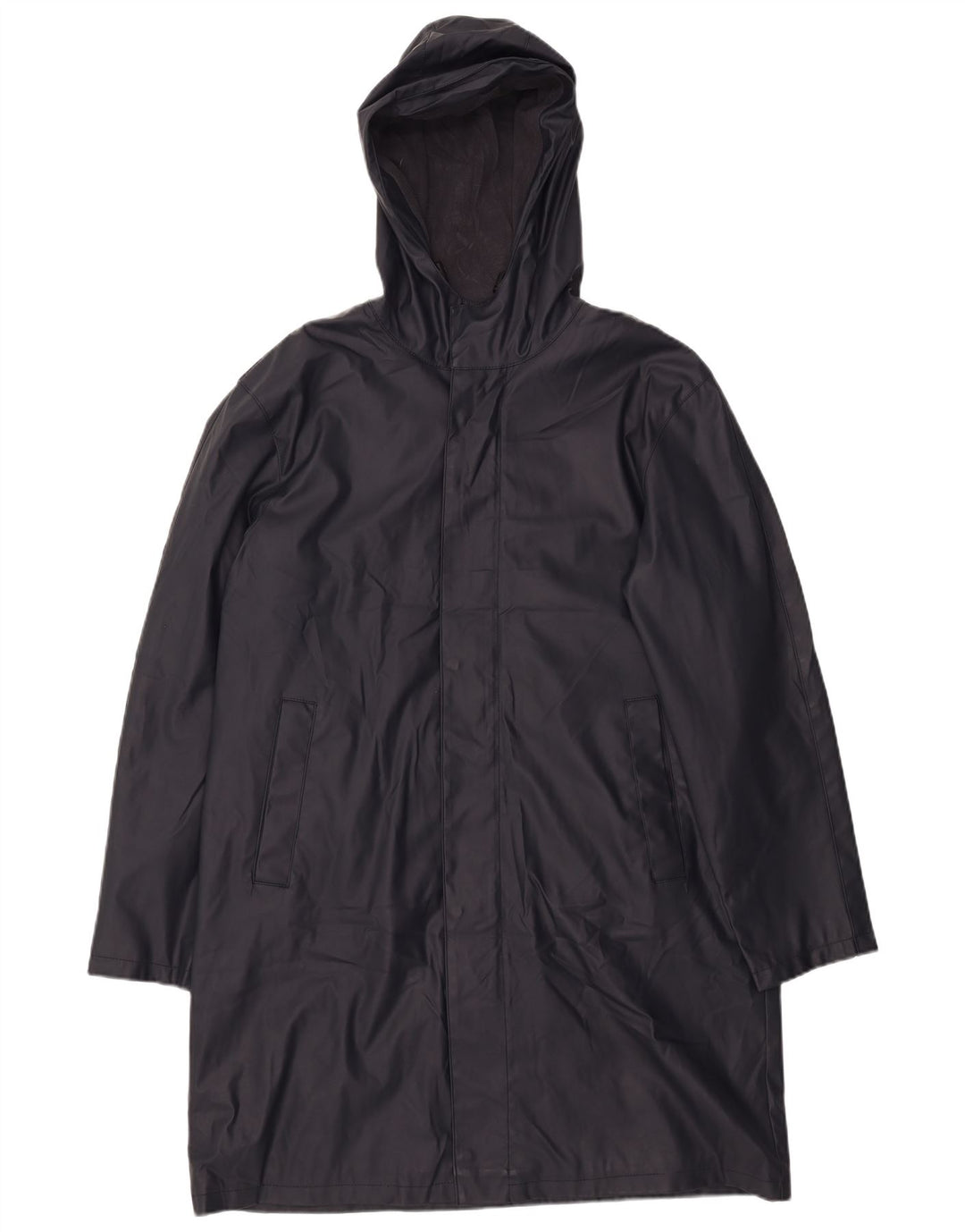 ZARA Giacca a Vento da Uomo con Cappuccio UK 40 Large Blu Navy Poliestere