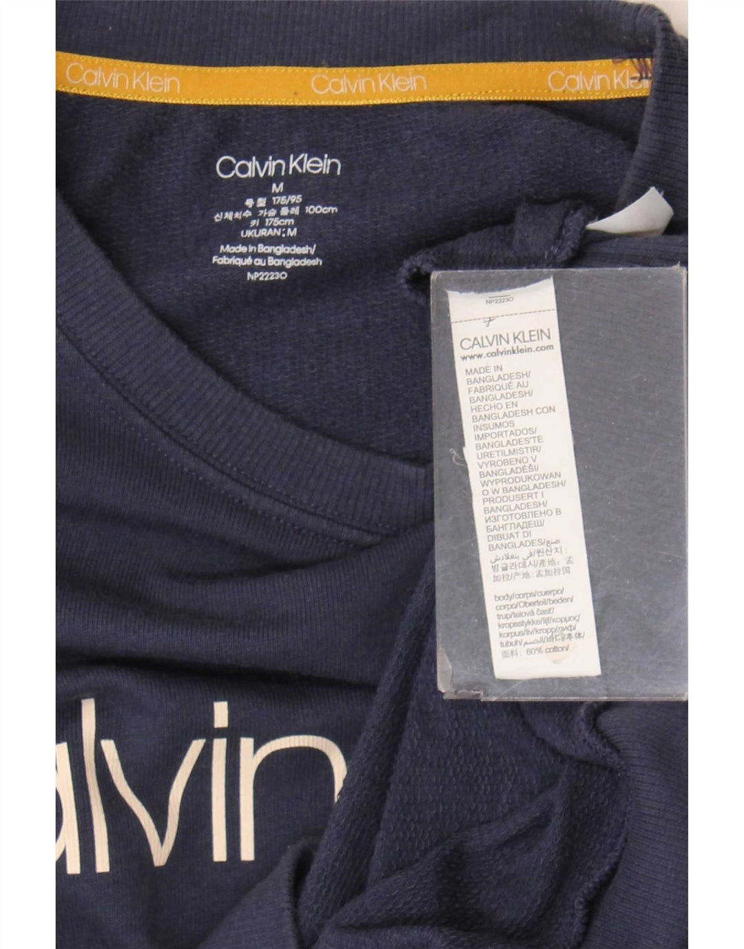Felpa grafica da uomo Calvin Klein, maglione medio, cotone blu navy