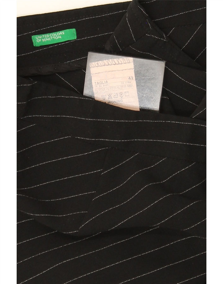 Pantaloni da abito Bootcut da donna Benetton IT 42 Medium W28 L32 Gessato nero