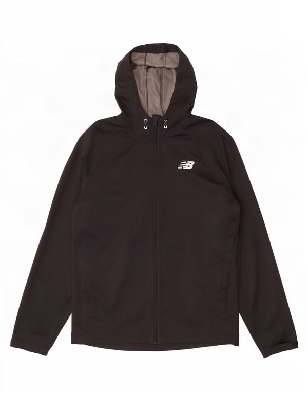 Giacca antipioggia con cappuccio da uomo New Balance UK 38 media nera