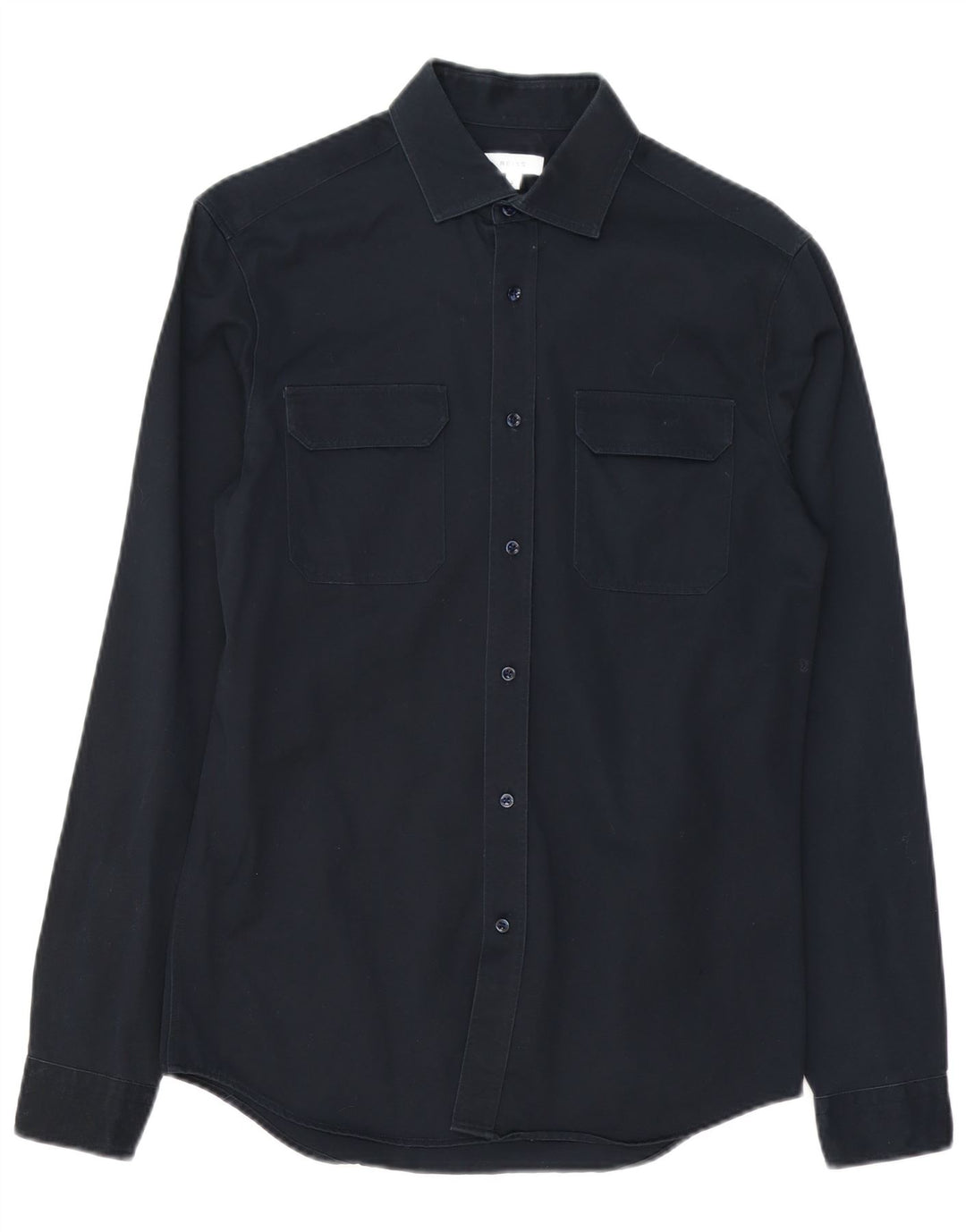 Camicia da uomo Reiss piccola in cotone blu navy