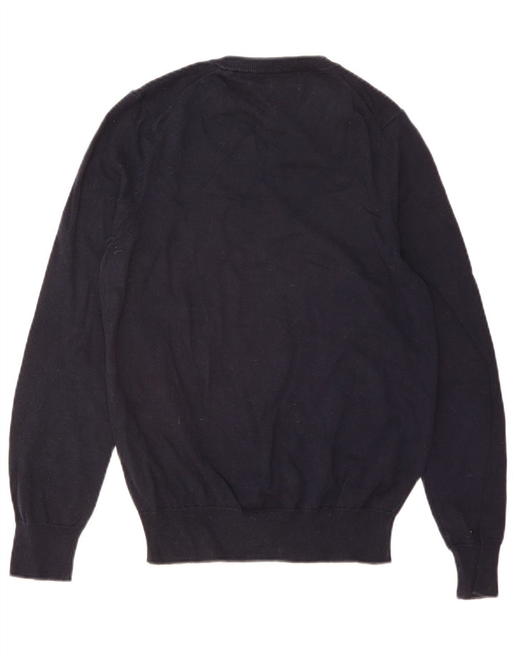 Maglione da uomo con scollo a V Marks & Spencer piccolo in cotone blu navy