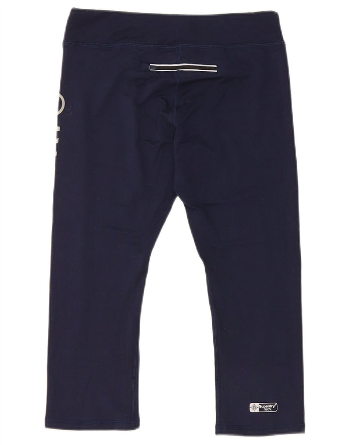Leggings Capri grafici da donna Superdry UK 6 XS poliestere blu navy