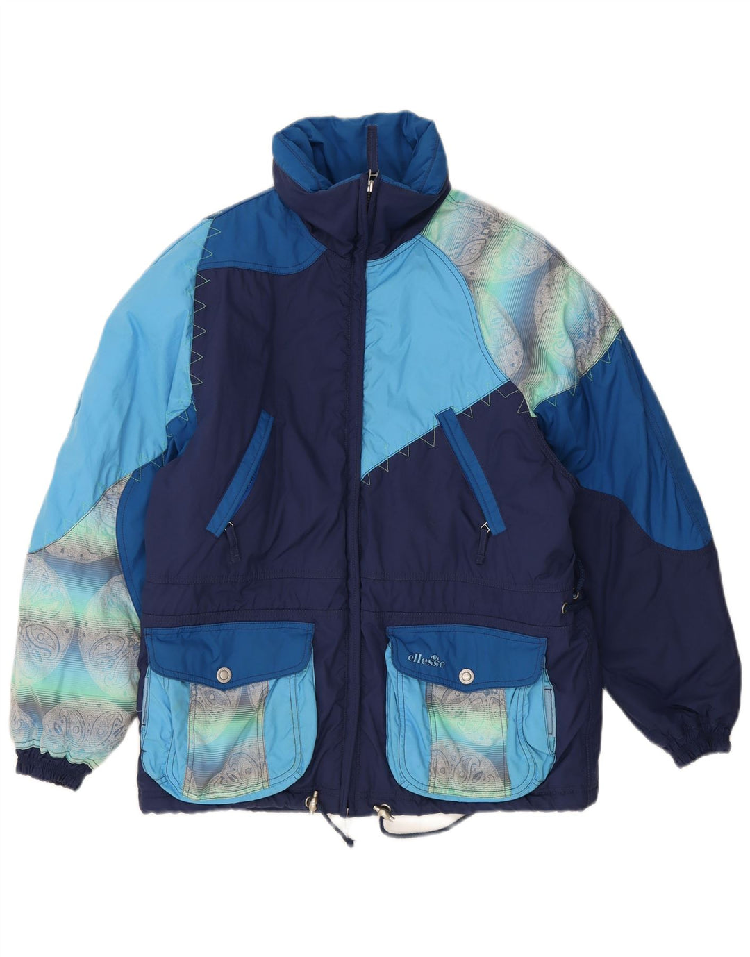 Giacca da sci oversize da donna Ellesse US 8 Medium Blu Navy Colourblock