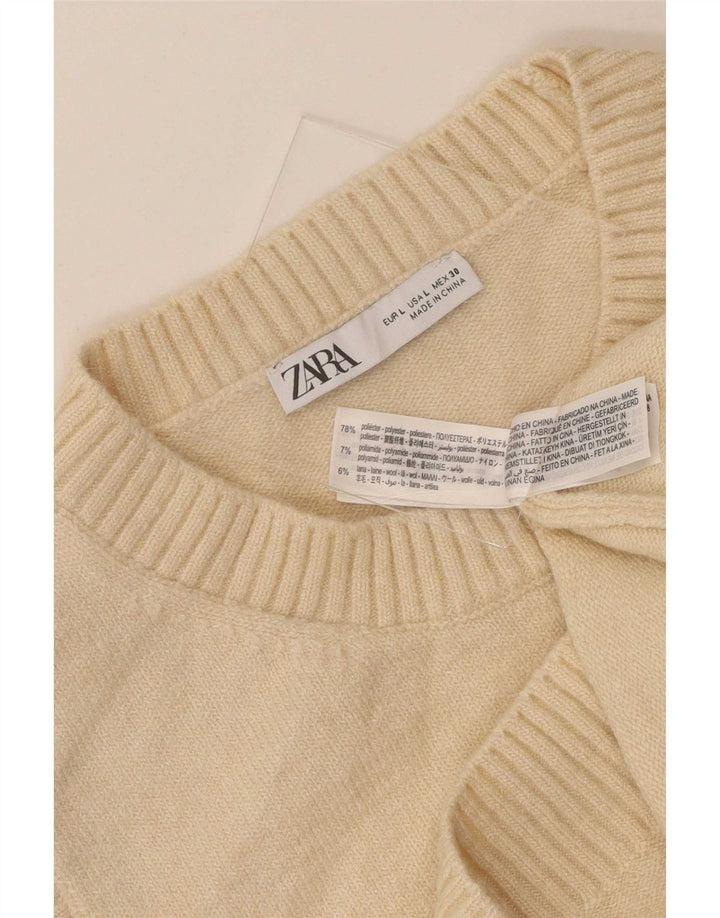 Canotta canotta da donna Zara UK 14 grande poliestere beige