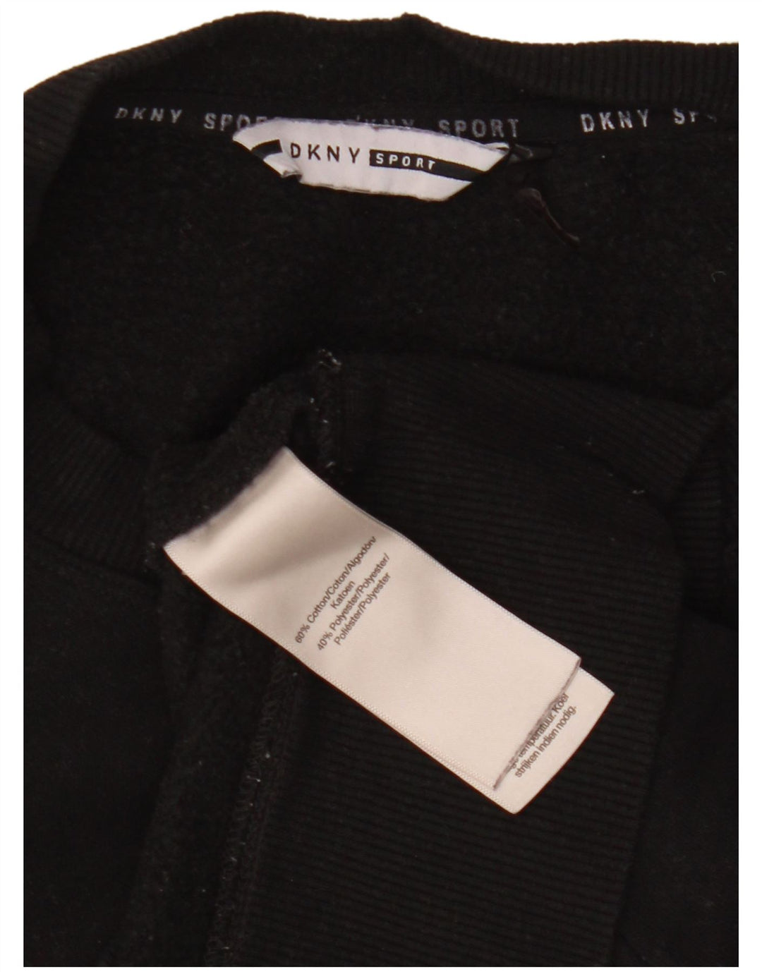 Felpa grafica da donna Dkny Jumper UK 14 Medium Black Colourblock