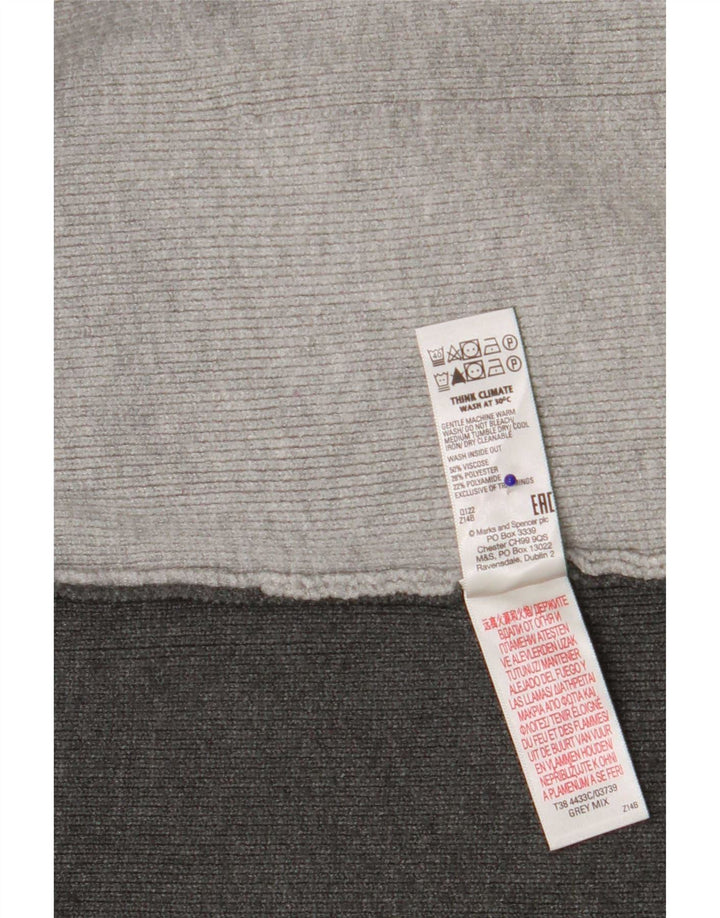 Maglione cardigan lungo da donna Marks & Spencer UK 10 piccolo grigio