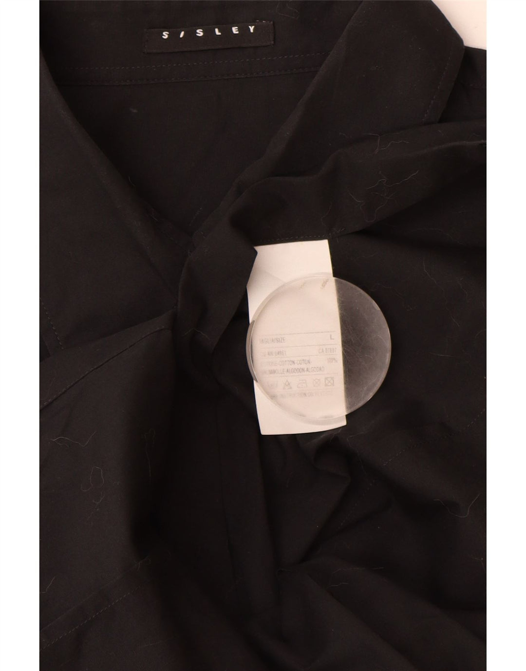 Camicia da donna Sisley UK 14 grande cotone nero