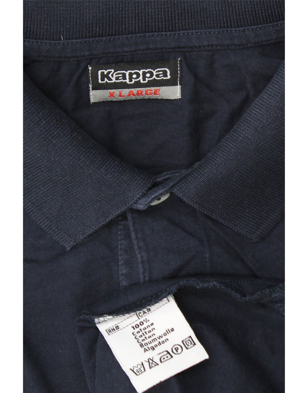 Polo Kappa da uomo XL in cotone blu navy