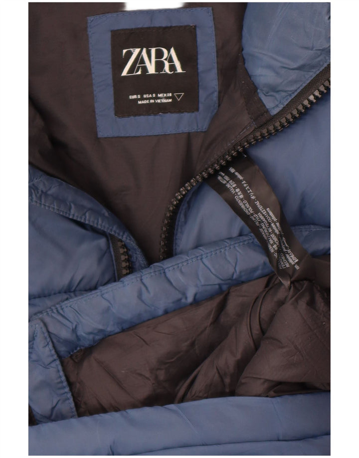 Giacca imbottita da uomo Zara UK 36 Small poliestere blu navy