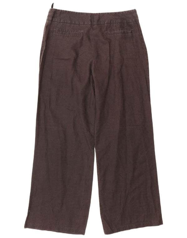 Pantaloni chino a gamba larga da donna Marks & Spencer UK 12 Medium W30 L30 Maroon
