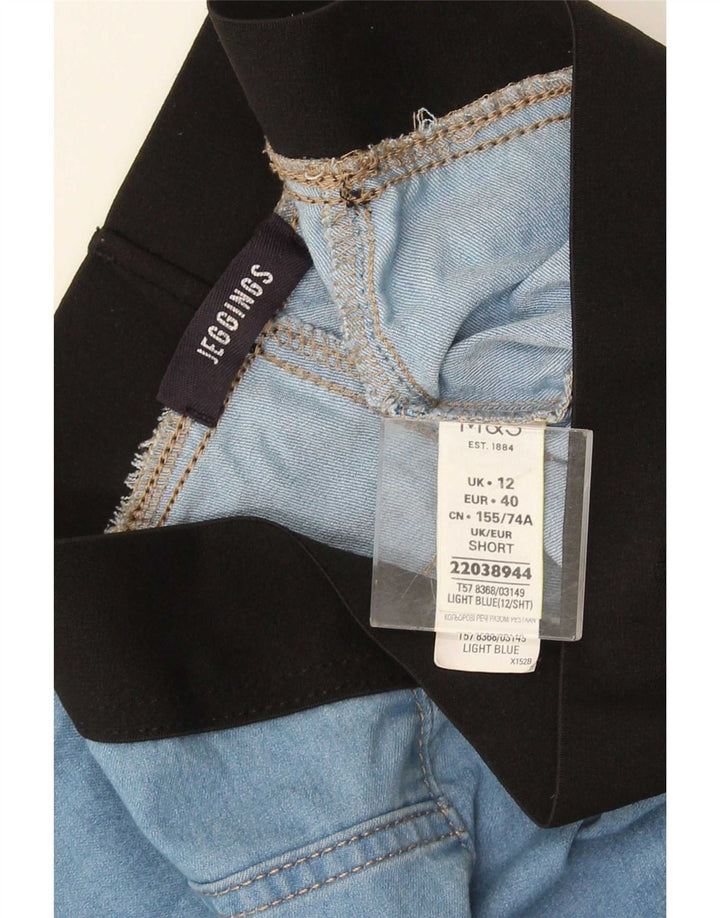 Jeans Jeggings da donna Marks & Spencer UK 12 Medium W30 L26 Blu Colourblock
