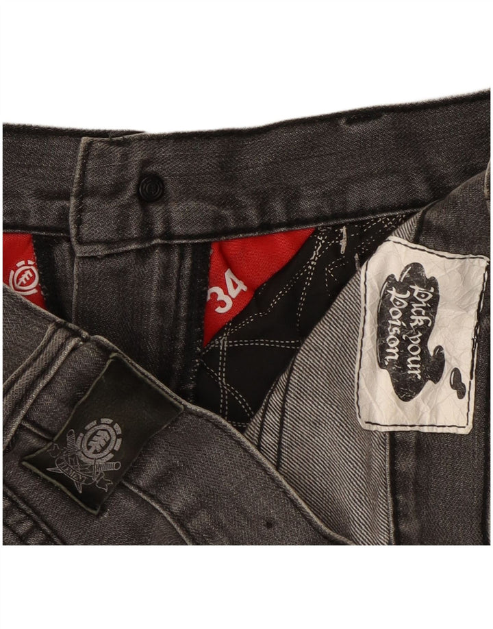 Jeans dritti da uomo Element W34 L33 in cotone grigio
