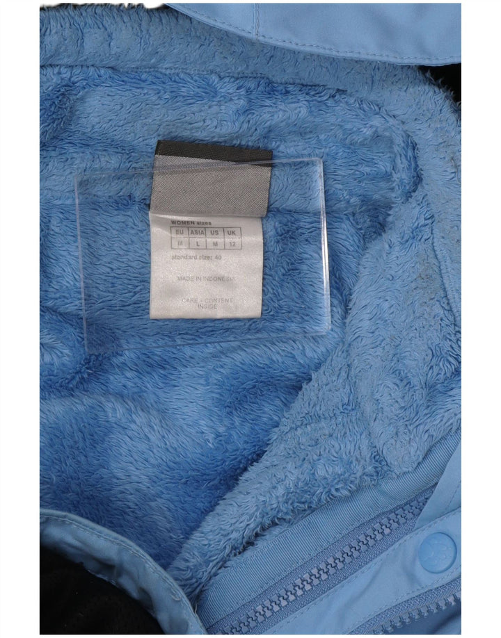 JACK WOLFSKIN Giacca a vento con cappuccio da donna UK 12 Poliestere blu medio