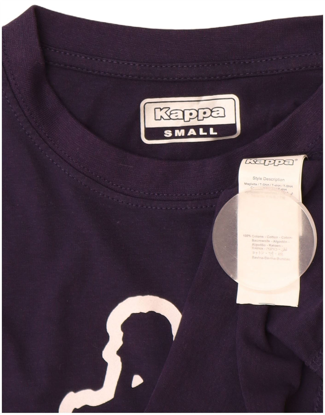 T-shirt grafica da uomo KAPPA Top Small in cotone blu navy