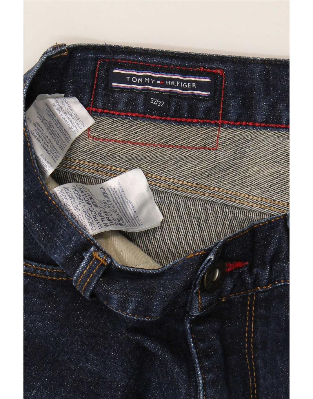 Jeans slim da uomo Tommy Hilfiger W32 L32 cotone blu navy
