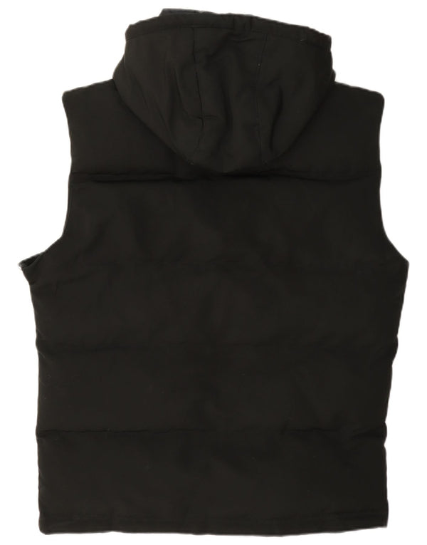 Gilet imbottito con cappuccio da uomo Superdry UK 40 grande poliestere nero