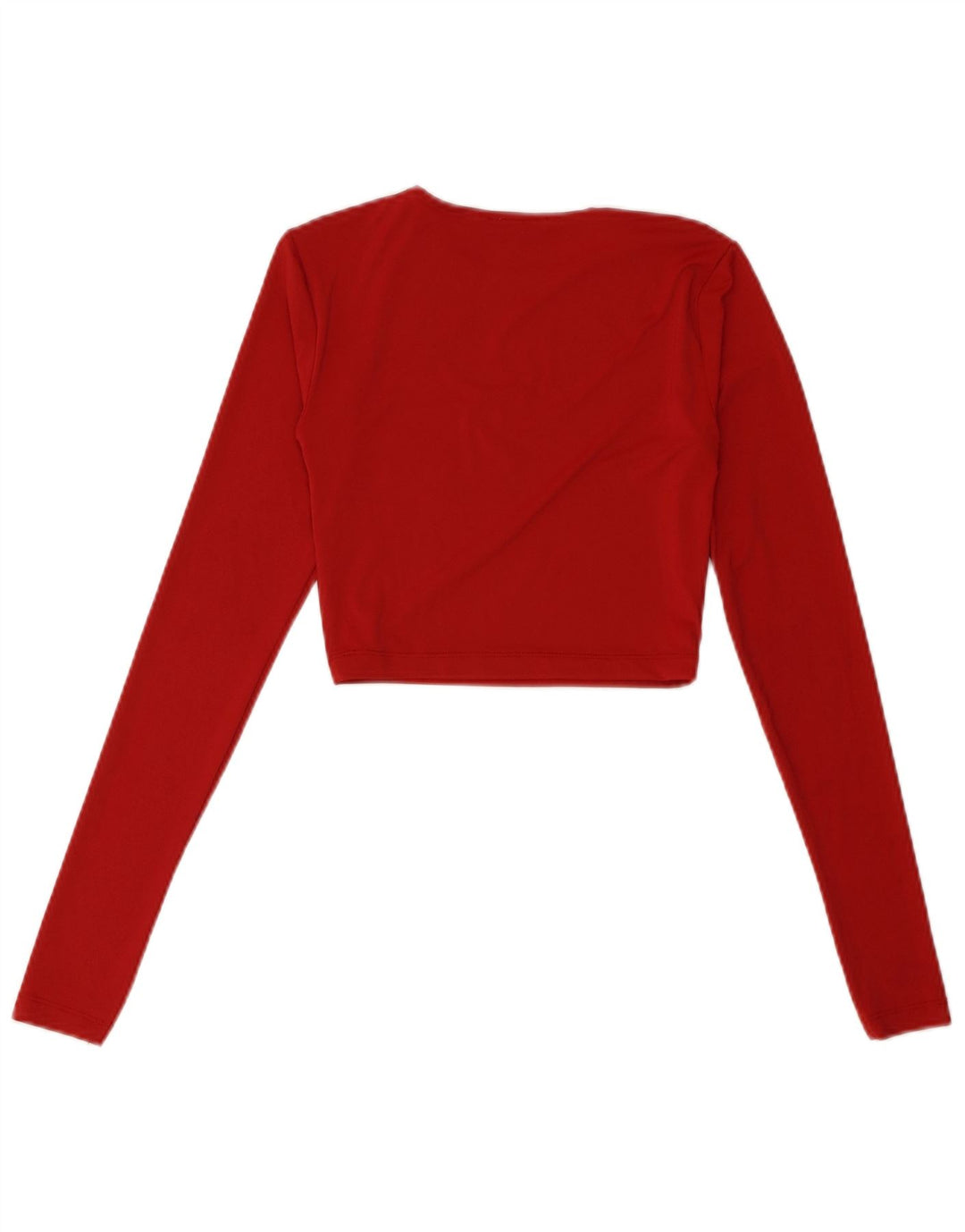 Top corto da donna Zara a maniche lunghe UK 8 Small rosso in poliammide