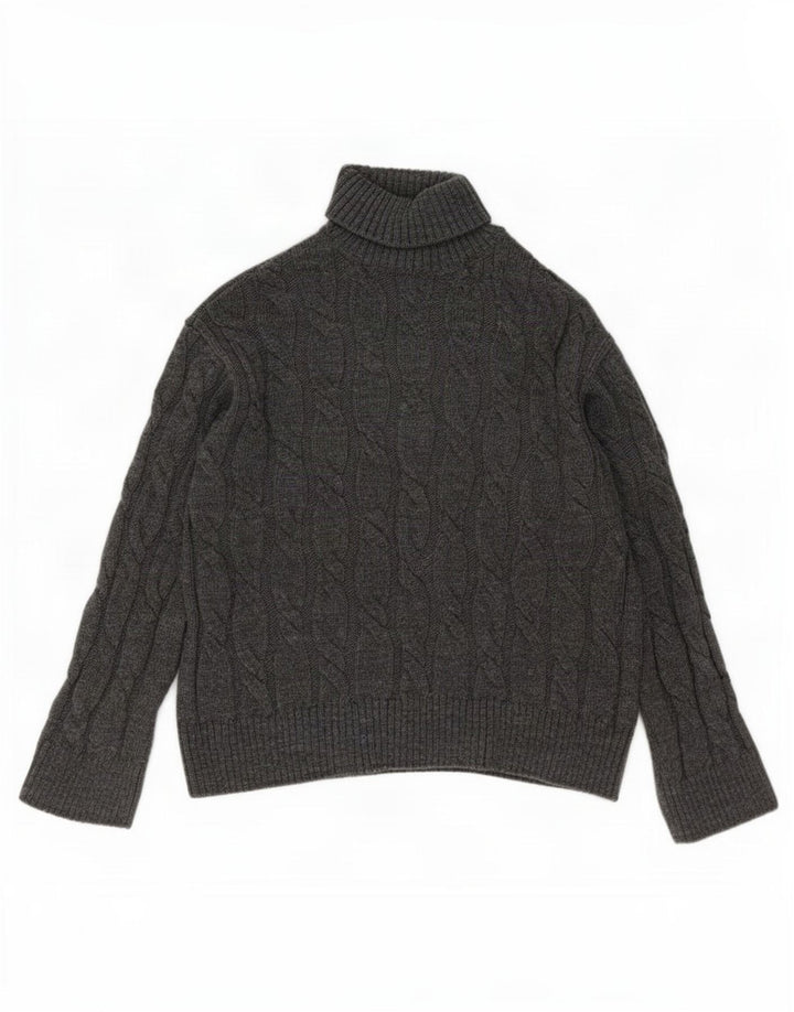 Maglione maglione a collo alto da donna Marks & Spencer UK 14 Acrilico grigio medio
