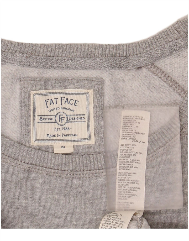 Felpa grafica da donna Fat Face Felpa UK 14 Cotone grigio medio
