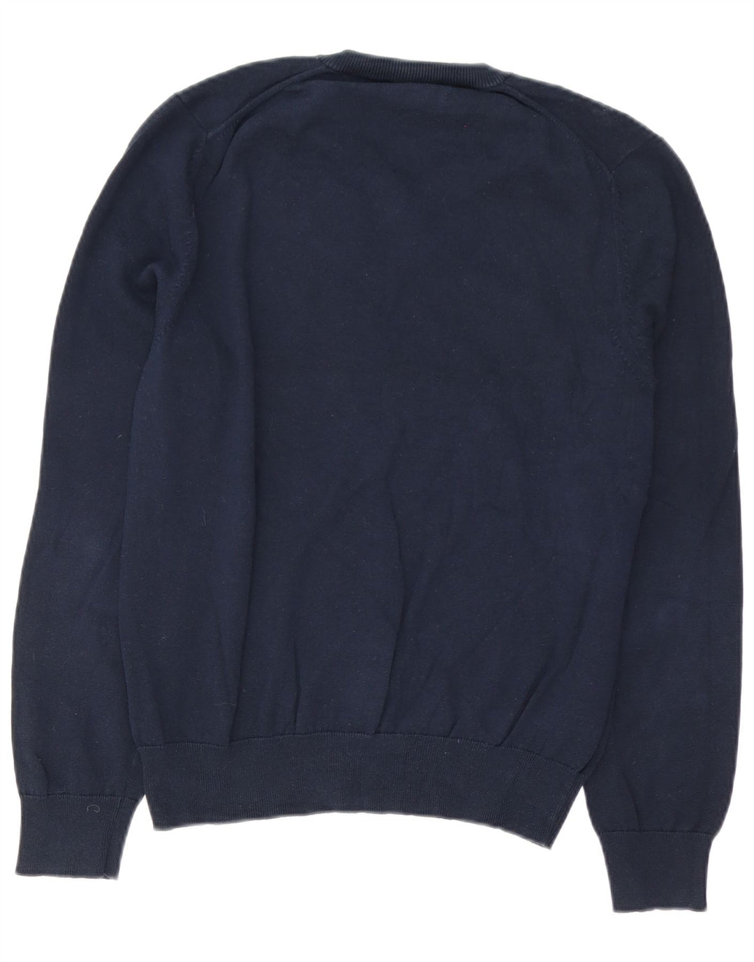 Maglione da uomo con scollo a V Marks & Spencer in cotone blu navy medio