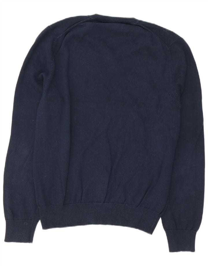 Maglione da uomo con scollo a V Marks & Spencer in cotone blu navy medio