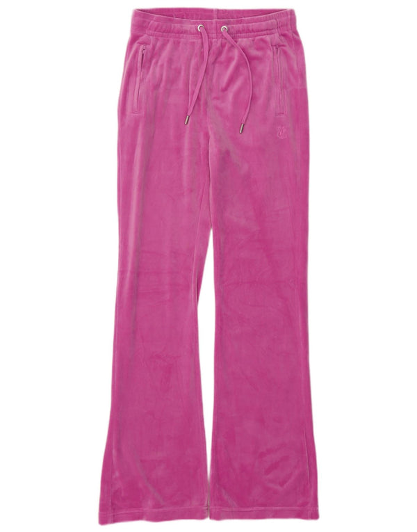 Juicy Couture Womens Graphic Velour Tracksuit Trousers UK 10 Small Pink