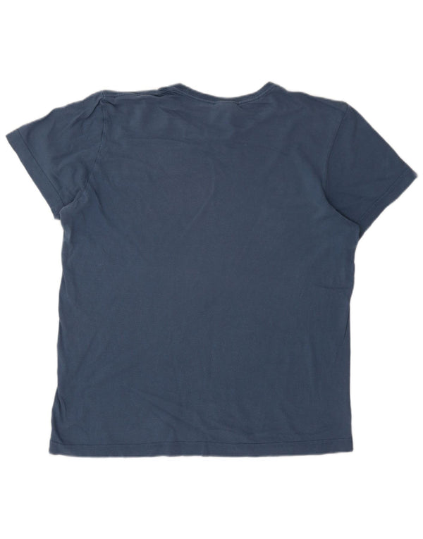 T-shirt grafica da uomo Adidas Top in cotone blu medio