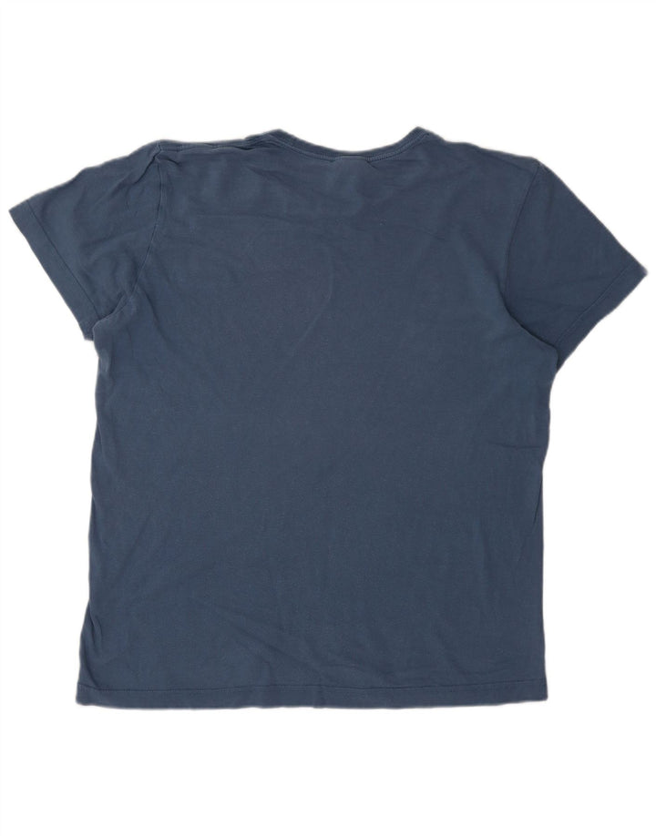 T-shirt grafica da uomo Adidas Top in cotone blu medio