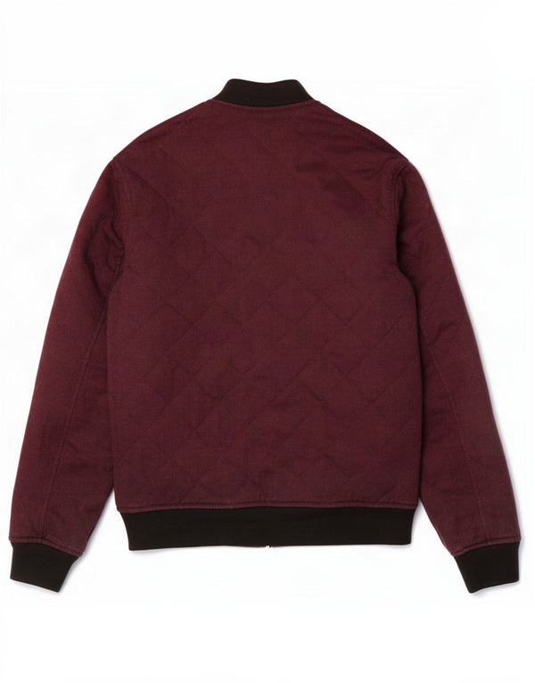Giubbotto bomber da uomo Zara UK 36 piccolo poliestere color block bordeaux