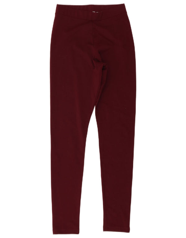 Adidas Womens Graphic Leggings UK 8 Small  Burgundy