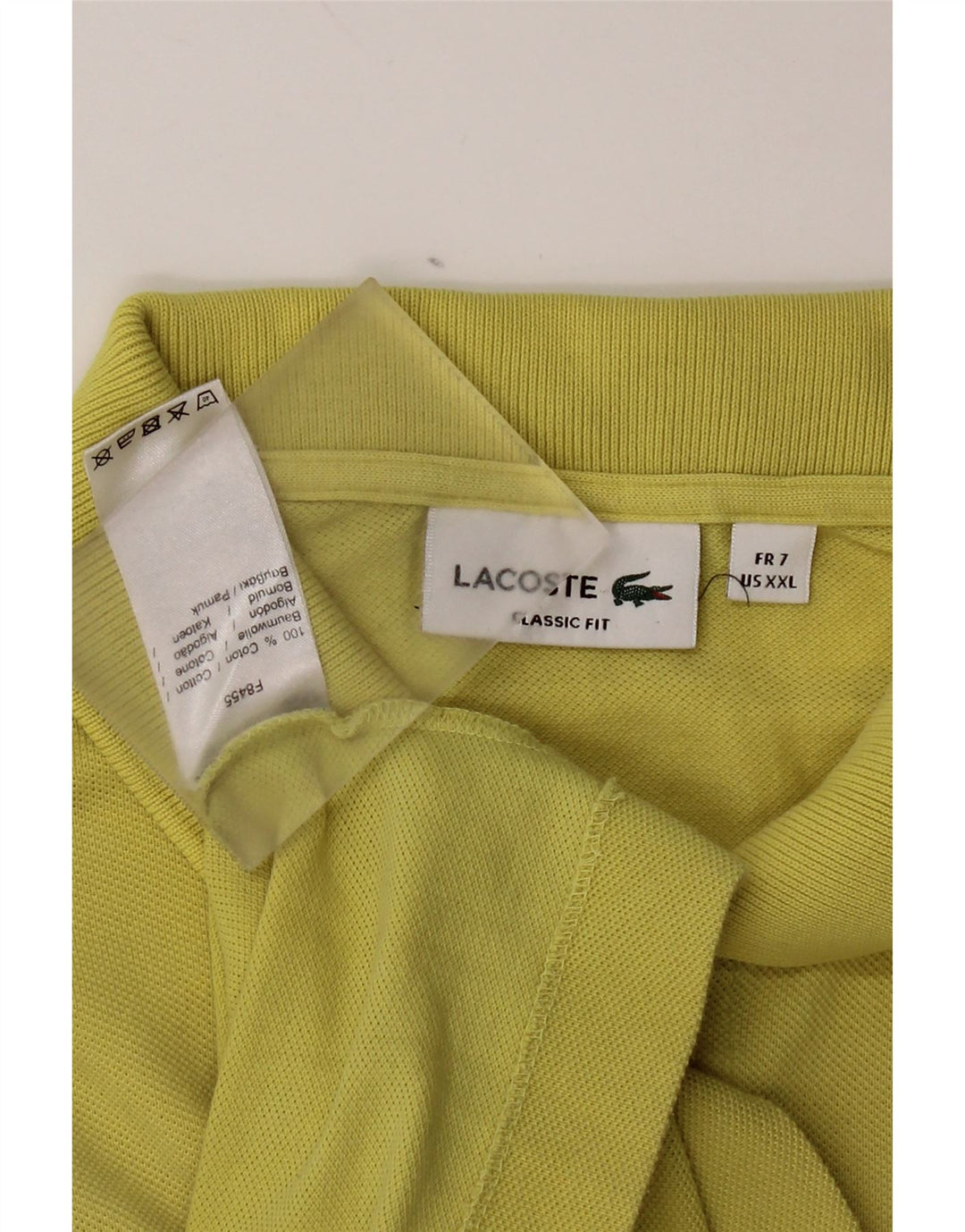 Polo Lacoste da uomo vestibilità classica taglia 7 2XL cotone giallo