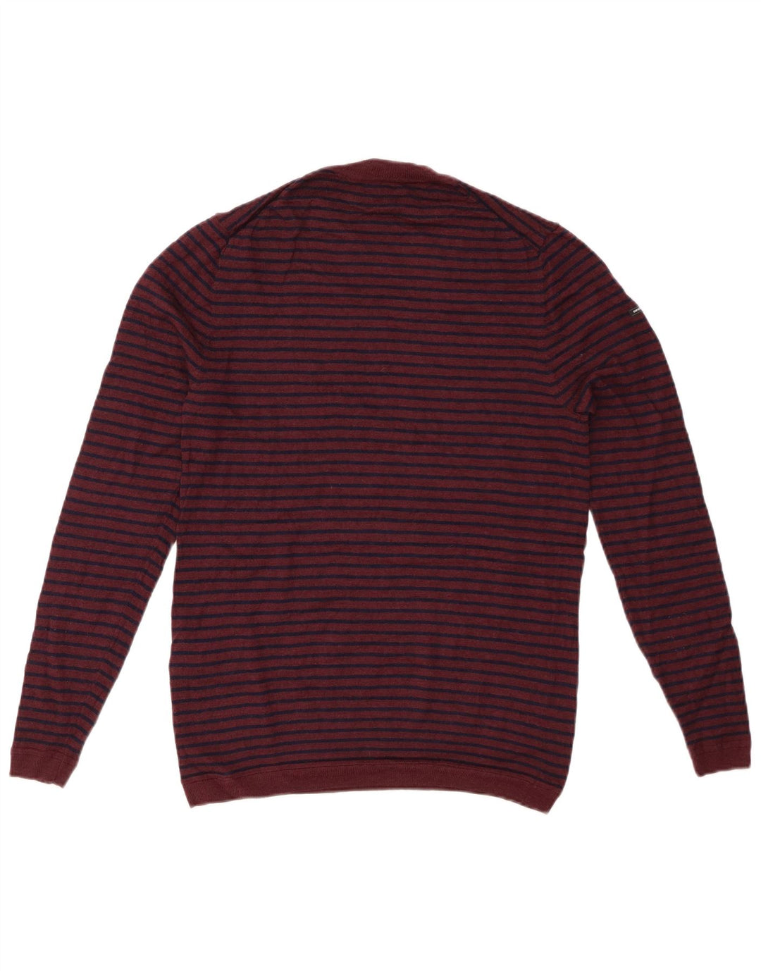 Maglione maglione girocollo da donna SUPERDRY UK 14 grandi righe bordeaux