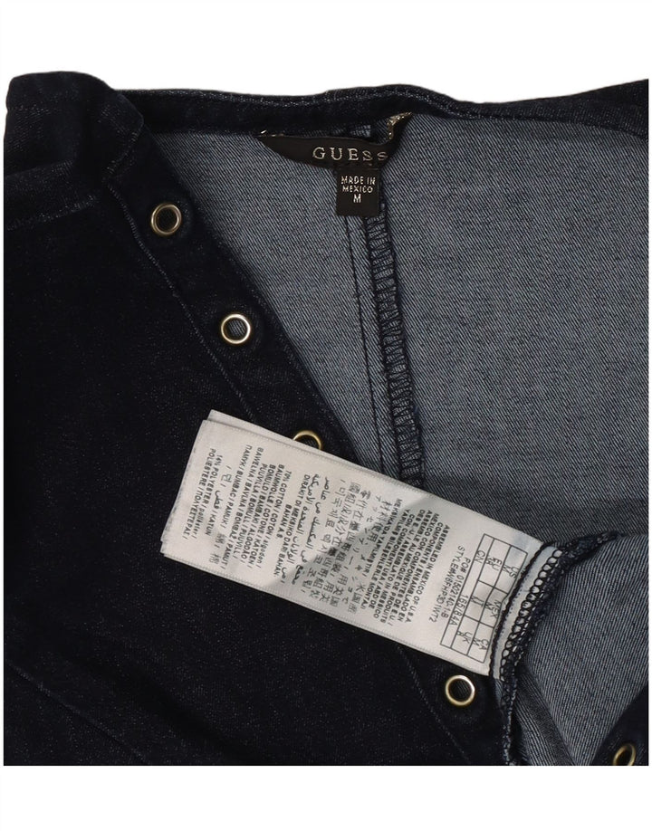 Top corto in denim da donna Guess UK 12 cotone blu navy medio