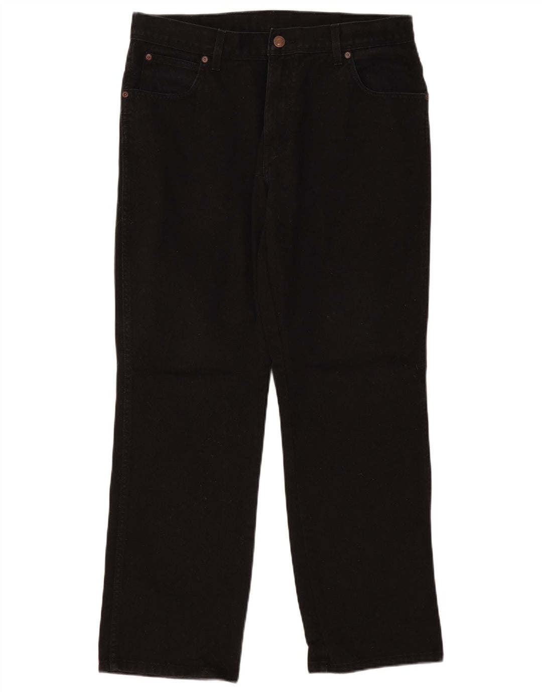 Jeans dritti da uomo Wrangler vestibilità regolare W36 L30 cotone nero