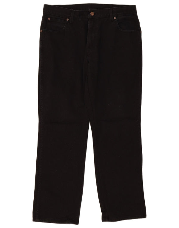 Jeans dritti da uomo Wrangler vestibilità regolare W36 L30 cotone nero