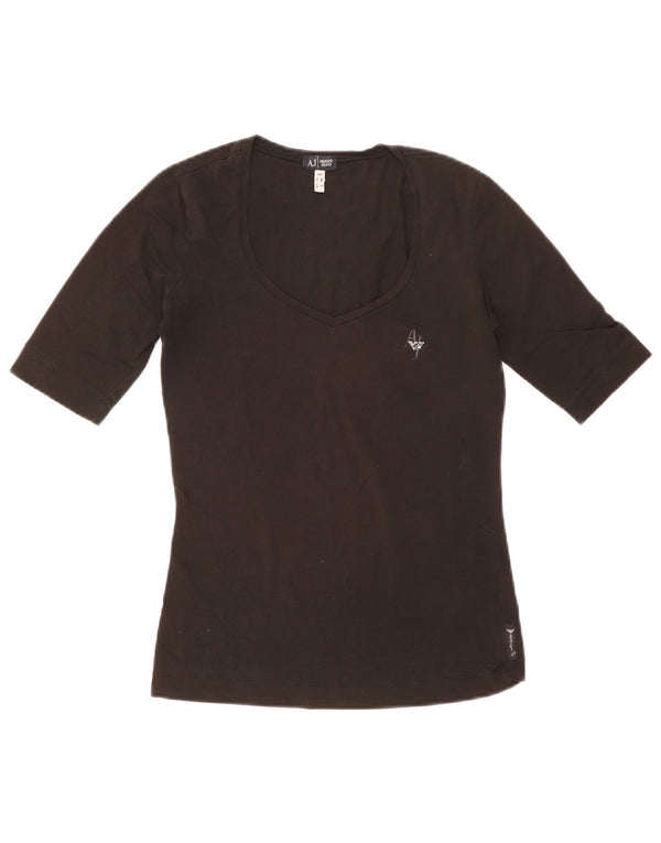 T-shirt da donna Armani Top UK 10 piccola in cotone nero