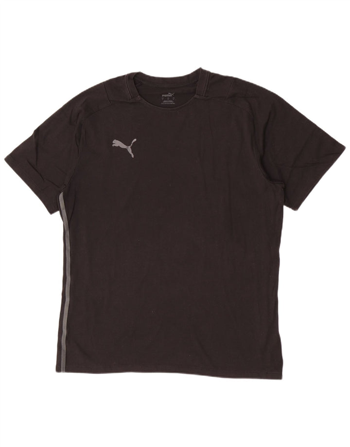 T-shirt regolare da uomo a maniche corte Puma Large in cotone nero