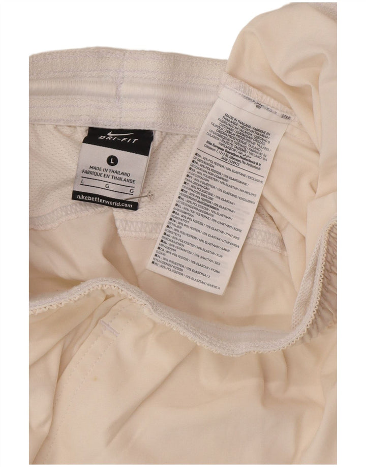 Pantaloncini sportivi Nike da uomo Dri Fit grandi in poliestere bianco sporco