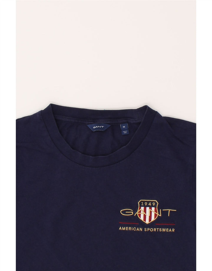 GANT Womens T-Shirt Top UK 6 XS Navy Blue Vintage Gant and Second-Hand Gant from Messina Hembry 