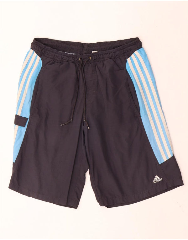 Pantaloncini sportivi da uomo ADIDAS medio blu navy in poliestere color block
