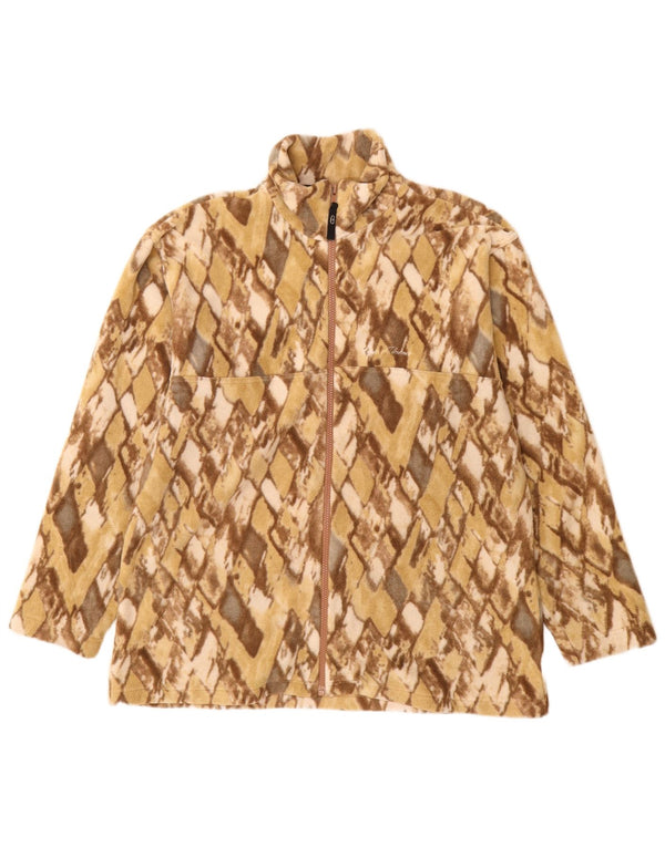 CONTE OF FLORENCE Giacca in pile da donna UK 16 Large Beige Argyle/Diamond