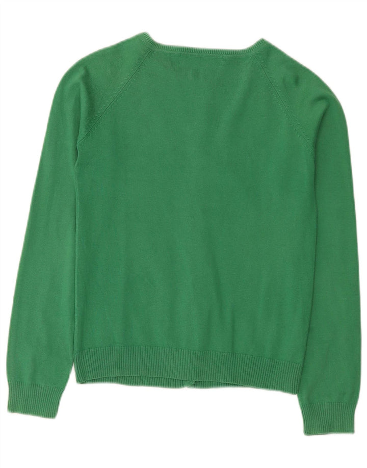Maglione cardigan da donna Zara UK 12 cotone verde medio
