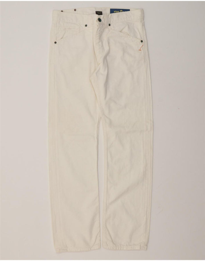 Dondup Jeans dritti Stan Dart da uomo W33 L32 cotone bianco