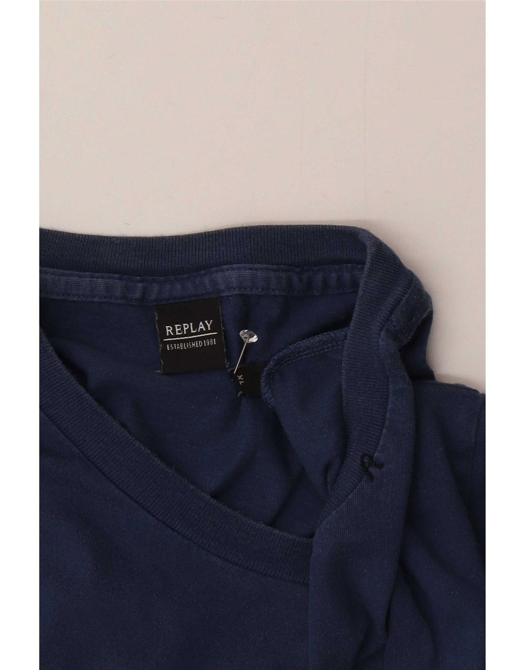 T-shirt da uomo Replay Top XL blu navy