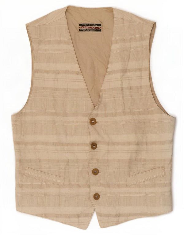 Gilet Uomo Porto Di Panama IT 44 XS Cotone Rigato Beige
