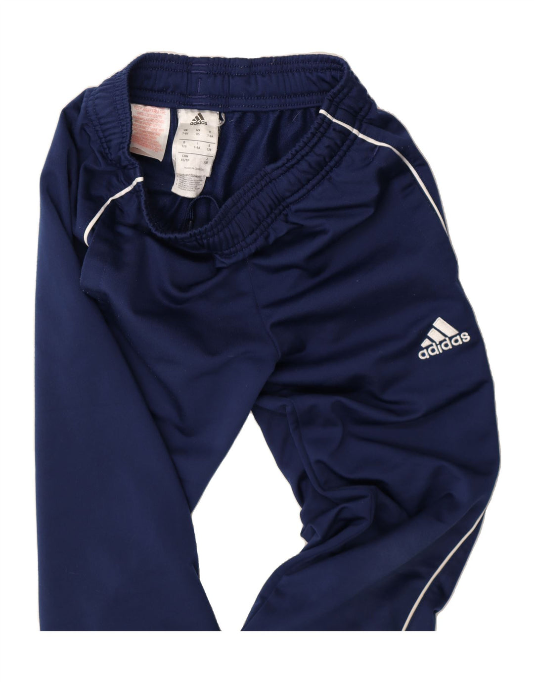 ADIDAS Boys Tracksuit Trousers Joggers 7-8 Years  Navy Blue Polyester Vintage Adidas and Second-Hand Adidas from Messina Hembry 