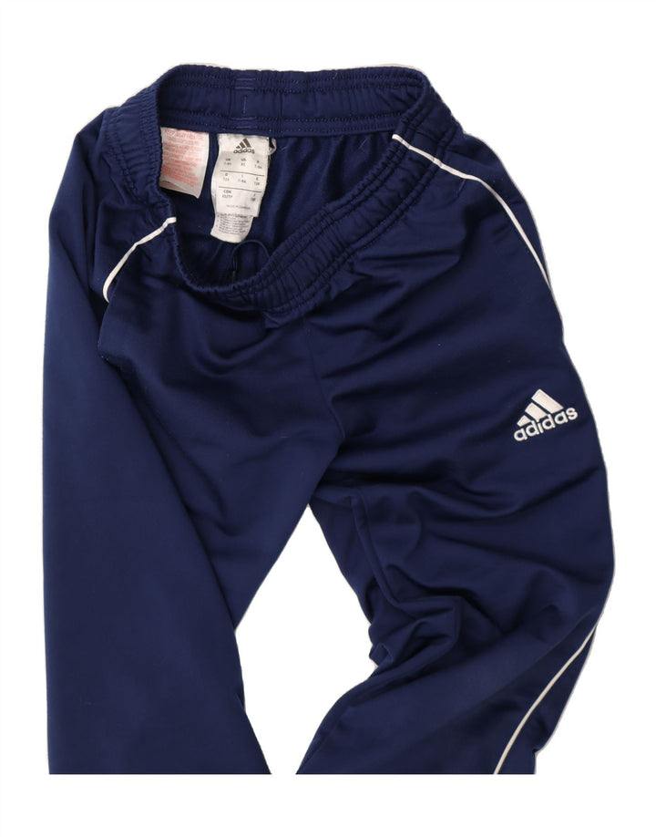 ADIDAS Boys Tracksuit Trousers Joggers 7-8 Years  Navy Blue Polyester Vintage Adidas and Second-Hand Adidas from Messina Hembry 