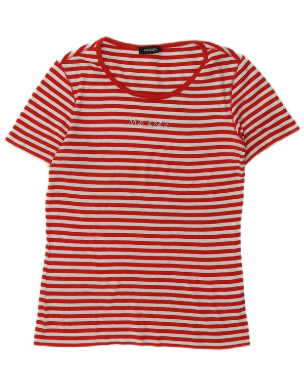 Max & Co. T-shirt grafica da donna Top UK 12 Cotone a righe rosse medie